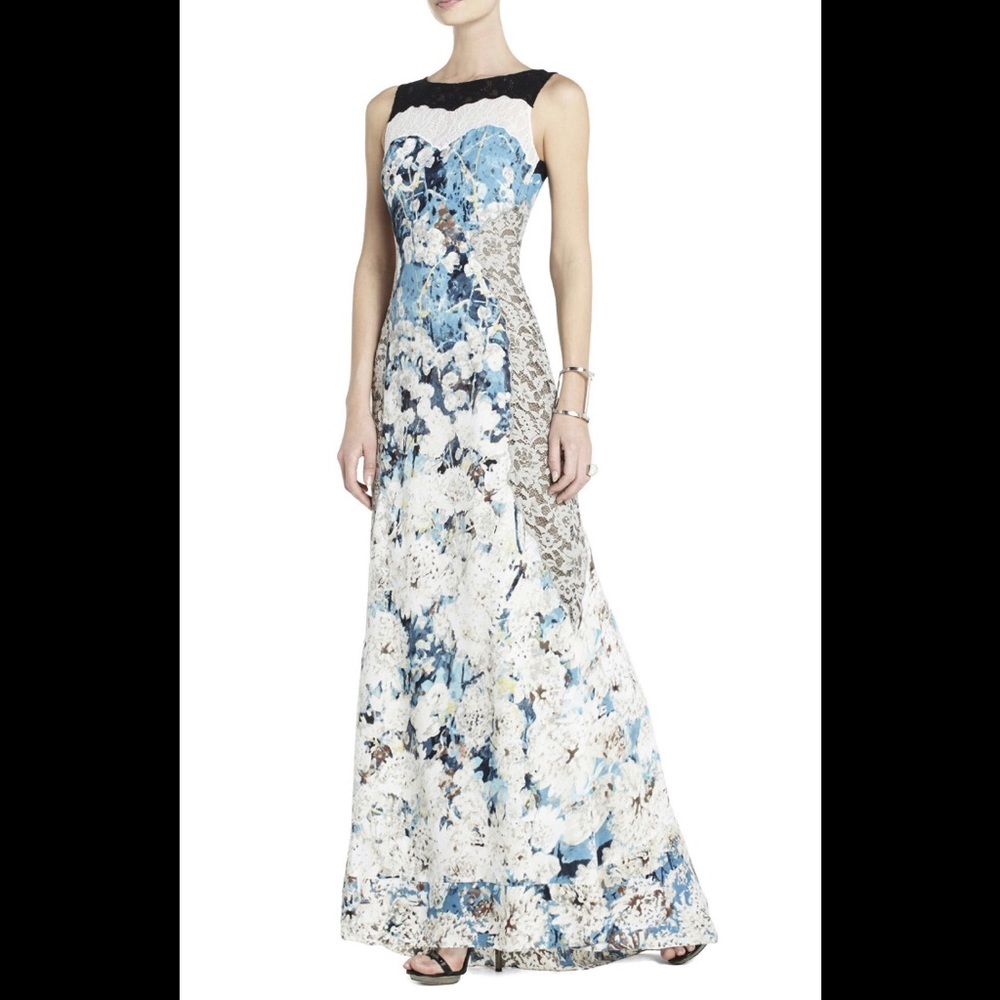 BCBG MaxAzria Provence Sleeveless Open-back Gown